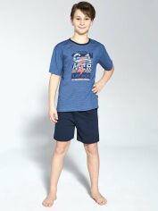 Акція на Піжама дитяча (футболка + шорти) Cornette 92 Gamer 476-22 134-140 см Джинсова/Темно-синя від Rozetka