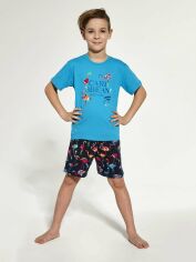 Акция на Піжама дитяча (футболка + шорти) Cornette 99 Caribbean 790-22 134-140 см Бірюзова/Синя от Rozetka