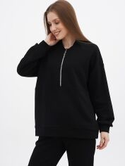Акція на Толстовка на блискавці без капюшона жіноча EQUILIBRI SVT Sweat Zip #2 L Чорна від Rozetka