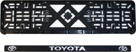 Акция на Рамка номерного знака пластик з об'ємними літерами Inauto Toyota 52х13.5х2 см 2 шт (24-017) от Rozetka