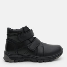 Акция на Дитячі зимові шкіряні черевики для хлопчика Kangfu T523D 31 Чорні от Rozetka
