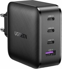 Акция на Ugreen Wall Charger 3хUSB-C+USB CD224 GaN 65W Black (70774) от Y.UA