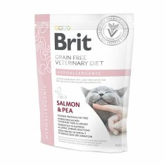 Акція на Сухий корм для кішок з харчовою алергією Brit Veterinary Diet Cat Hypoallergenic з лососем та горохом, 400 г від Eva