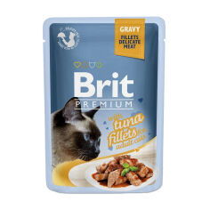 Акція на Вологий корм для кішок Brit Premium Cat Pouch з філе тунця в соусі, 85 г від Eva