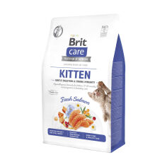 Акция на Сухий корм для кошенят Brit Care Kitten Gentle Digestion Strong Immunity з лососем, 400 г от Eva