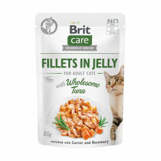 Акція на Вологий корм для кішок всіх порід Brit Care Fillets In Jelly з тунцем, 85 г від Eva