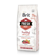 Акция на Сухий корм для цуценят великих порід Brit Fresh Growth & Joints з яловичиною та гарбузом, 12 кг от Eva