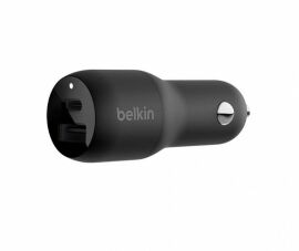 Акція на Belkin Car Charger USB+USB-C 37W Pd Pps Black (CCB004BTBK) від Y.UA