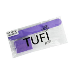 Акція на Набір одноразовий для манікюру Tufi Profi Premium (пилочка 120/150 гритів, 1 шт + баф 120/120 гритів, фіолетовий, 1 шт), (0121830) від Eva