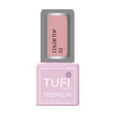 Акція на Кольоровий топ для нігтів Tufi Profi Premium Color Top 02 Рожевий серпанок, 8 мл від Eva