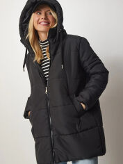 Акція на Куртка зимова жіноча Happiness DD01245 L/XL Black від Rozetka