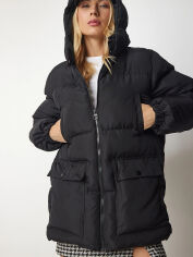Акция на Куртка зимова жіноча Happiness HK00023 38 Black от Rozetka