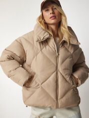 Акция на Куртка зимова жіноча Happiness HK00028 One Size Beige от Rozetka