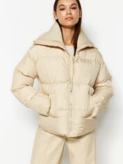 Акция на Куртка зимова жіноча Trendyol TWOAW24MO00089 S Beige от Rozetka