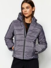 Акція на Куртка зимова коротка жіноча Trendyol TWOAW24MO00175 XL Gray від Rozetka