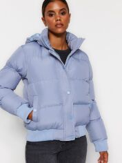 Акция на Куртка зимова коротка жіноча Trendyol TWOAW24MO00166 S Blue от Rozetka