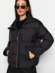 Акция на Куртка зимова жіноча Trendyol TWOAW24MO00089 XL Black от Rozetka