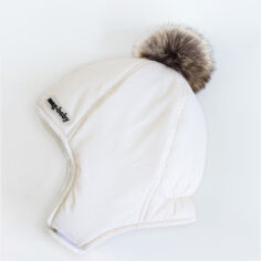 Акция на Дитяча зимова шапка з помпоном MagBaby Аляска 122162 50-54 Слонова Кость от Rozetka