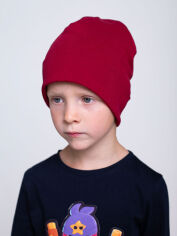 Акція на Дитяча демісезонна шапка-біні для хлопчика Vidoli K2012W 48 80-92 см Бордова від Rozetka