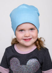 Акція на Дитяча демісезонна шапка-біні для хлопчика Vidoli K2012W 48 80-92 см Блакитна від Rozetka
