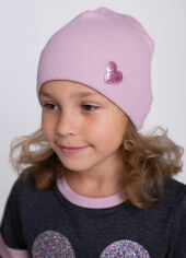 Акція на Дитяча демісезонна шапка-біні для дівчинки Vidoli G2014W 52 110-116 см Пудра від Rozetka