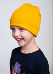 Акция на Дитяча демісезонна шапка-біні для хлопчика Vidoli K2012W 52 110-116 см Гірчична от Rozetka