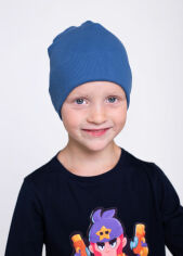Акция на Дитяча демісезонна шапка-біні для хлопчика Vidoli K2012W 48 80-92 см Джинс от Rozetka