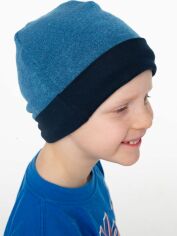 Акция на Дитяча демісезонна шапка-біні в'язана для хлопчика Vidoli К-2015W 54 см Синя от Rozetka