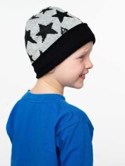Акция на Дитяча демісезонна шапка-біні в'язана для хлопчика Vidoli К-2016W 48 см Сіра от Rozetka