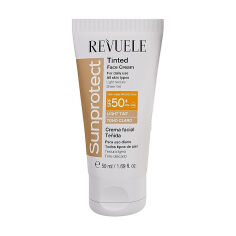 Акція на Тонувальний сонцезахисний крем для обличчя Revuele Sunprotect Tinted Face Cream, SPF 50+, Light Tint, 50 мл від Eva