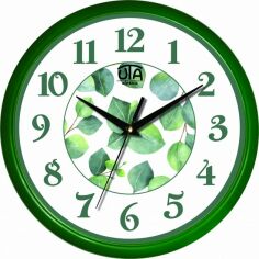 Акция на Настінний годинник UTA 01 GR 54 Зелене листя от Rozetka