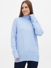Акция на Светр в'язаний зимовий оверсайз жіночий EQUILIBRI SWL Sweater Long L Синій от Rozetka