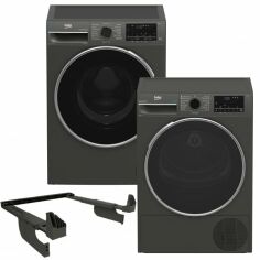 Акція на Пральна машина Beko B3WFU5822MG + З'єднувальна планка Beko PSKMG + Сушильний автомат Beko B3T68239MG (комплект) від Rozetka