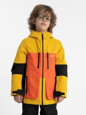 Акция на Дитяча зимова лижна куртка для хлопчика 4F 4FJAW23TTJAM301-71S 122 см Жовта от Rozetka