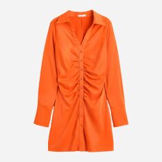 Акція на Сукня-сорочка коротка жіноча H&M 1113790arl L Помаранчева від Rozetka