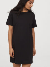 Акция на Сукня-футболка міні осіння жіноча H&M 0841434 S Чорна от Rozetka