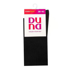 Акция на Шкарпетки жіночі Duna 3341 високі, чорні, розмір 23-25 от Eva