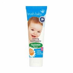 Акція на Дитяча зубна паста при прорізуванні зубів Brush-Baby Applemint Flavour Teething Toothpaste 0-2 років, 50 мл від Eva
