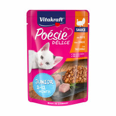 Акція на Вологий корм для кошенят Vitakraft Poesie Delice з індичкою в соусі, 85 г від Eva