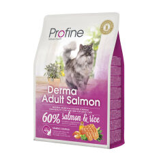 Акція на Сухий корм для довгошерстих кішок Profine Derma Adult з лососем та рисом, 2 кг від Eva