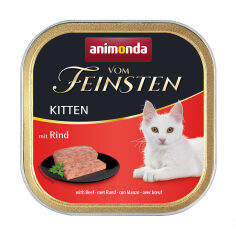 Акція на Вологий корм для кошенят Animonda Vom Feinsten Kitten Паштет з яловичиною, 100 г від Eva