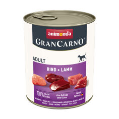 Акция на Вологий корм для собак Animonda GranCarno Adult Beef + Lamb з яловичиною та ягням, 800 г от Eva