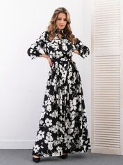 Акция на Плаття-сорочка довге літне жіноче ISSA PLUS 14169 S Чорне от Rozetka