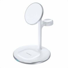 Акція на Choetech Wireless Charger T585-F White для iPhone 15 I 14 I 13 I 12 series, Apple Watch and Apple AirPods від Y.UA