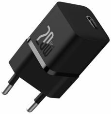 Акция на Baseus USB-C Wall Charger GaN5 1C 20W Black (CCGN050101) от Y.UA