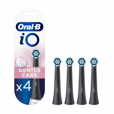 Акция на Змінні насадки для електричної зубної щітки Oral-B iO Gentle Care чорні, 4 шт от Eva