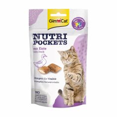Акція на Ласощі для кішок GimCat Nutri Pockets Качка + мультивітамін, 60 г від Eva