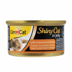 Акція на Вологий корм для кішок GimCat Shiny Cat Тунець з креветками та солодом, 70 г від Eva