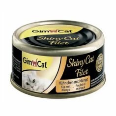 Акция на Вологий корм для кішок GimCat Shiny Cat Filet Курка з манго, 70 г от Eva