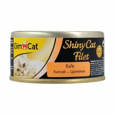 Акция на Вологий корм для кішок всіх порід GimCat Shiny Cat Filet з курчам, 70 г от Eva